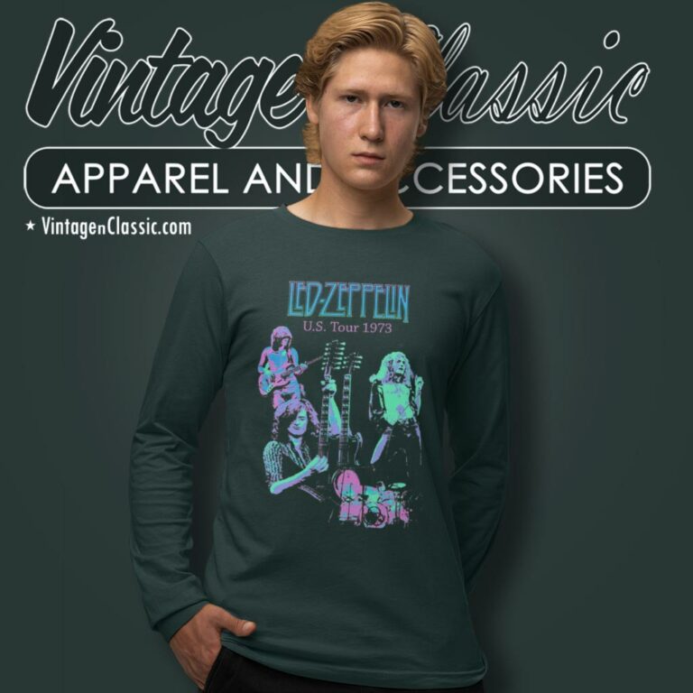 Led Zeppelin Shirt 1973 Tour Distressed 70s Music Concert Long Sleeve Tee Led Zeppelin Shirt 1973 Tour Distressed 70s Music Concert Long Sleeve Tee