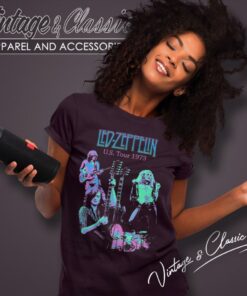 Led Zeppelin Shirt 1973 Tour Distressed 70s Music Concert Women T Shirt