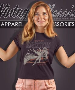 Led Zeppelin Shirt Us 1975 Tour Flag 6 Led Zeppelin Shirt Us 1975 Tour Flag Women T Shirt