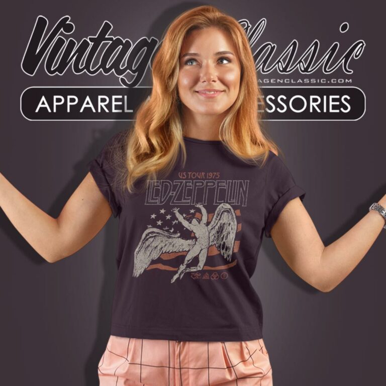 Led Zeppelin Shirt Us 1975 Tour Flag Women T Shirt Led Zeppelin Shirt Us 1975 Tour Flag Women T Shirt