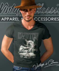 Led Zeppelin Shirt Vintage 90s Band Music Tour V Neck TShirt