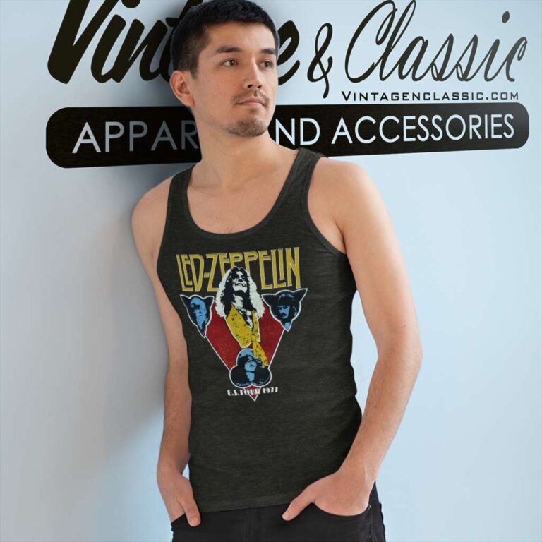 Led Zeppelin Us Tour 1977 Tank Top Racerback Led Zeppelin Us Tour 1977 Tank Top Racerback