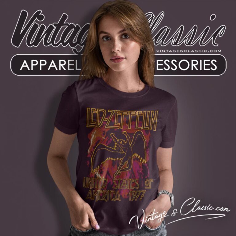 Led Zeppelin Usa 1977 Flame Women T Shirt 1 Led Zeppelin Usa 1977 Flame Women T Shirt 1