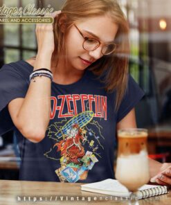 Led Zeppelin Wizard Throwing Cards Women TShirt