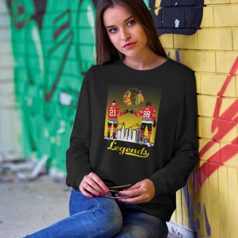 Legend Blackhawks Stan Mikita vs Patrick Kane Signatures Sweatshirt Legend Blackhawks Stan Mikita vs Patrick Kane Signatures Sweatshirt