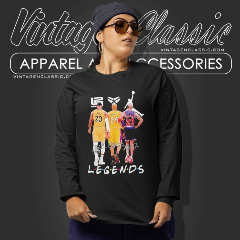 Legends Friends Kobe Bryant James And Jordan Signatures Long Sleeve Tee Legends Friends Kobe Bryant James And Jordan Signatures Long Sleeve Tee