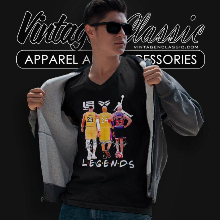 Legends Friends Kobe Bryant James And Jordan Signatures V Neck TShirt Legends Friends Kobe Bryant James And Jordan Signatures V Neck TShirt