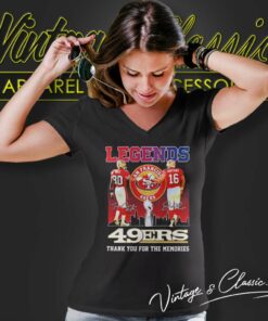 Legends Jerry Rice Joe Montana 49ers Thank You For The Memories V Neck TShirt