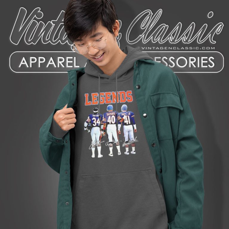 Legends Walter Payton Gale Sayers Brian Piccolo Signatures Hoodie Legends Walter Payton Gale Sayers Brian Piccolo Signatures Hoodie