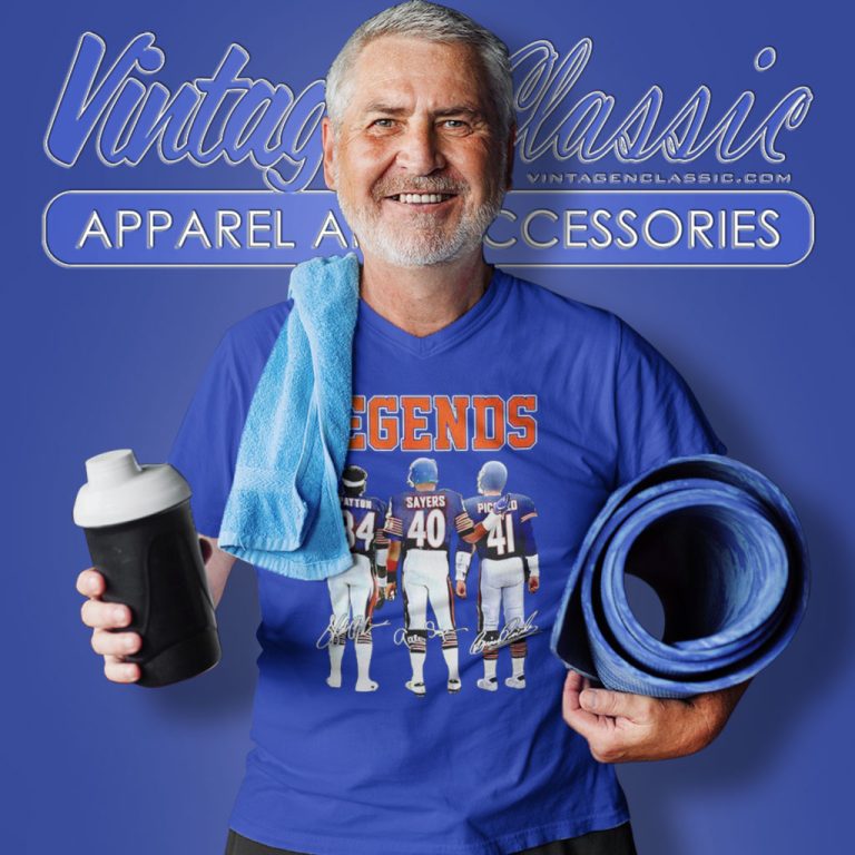 Legends Walter Payton Gale Sayers Brian Piccolo Signatures V Neck TShirt Legends Walter Payton Gale Sayers Brian Piccolo Signatures V Neck TShirt