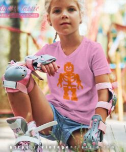 Lego Skeleton Pumpkin Halloween kids Vneck