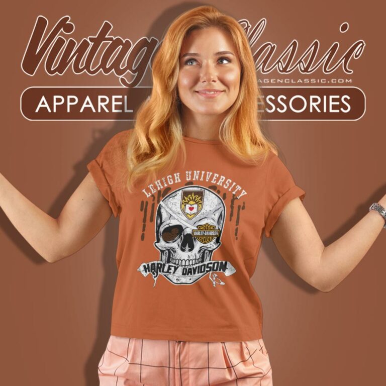 Lehigh University Harley Davidson Skull Women T Shirt Lehigh University Harley Davidson Skull Women T Shirt