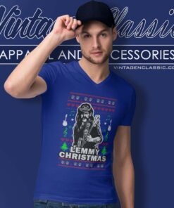 Lemmy Christmas Heavy Metal Ugly Sweater Shirt 5 Lemmy Christmas Heavy Metal Ugly Sweater V Neck TShirt