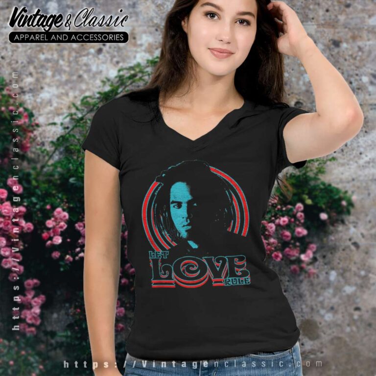 Lenny Kravitz Let Love Rule Photo V Neck TShirt Lenny Kravitz Let Love Rule Photo V Neck TShirt