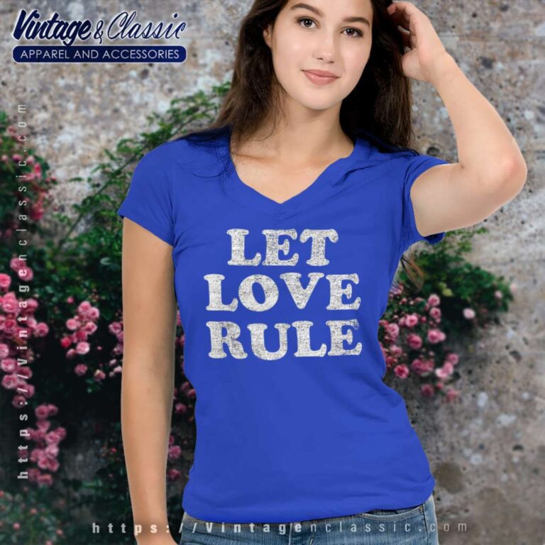 Lenny Kravitz Let Love Rule Text V Neck TShirt Lenny Kravitz Let Love Rule Text V Neck TShirt