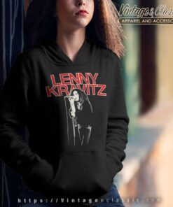 Lenny Kravitz Red Logo Mic Pose Hoodie