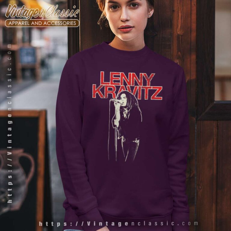Lenny Kravitz Red Logo Mic Pose Sweatshirt Lenny Kravitz Red Logo Mic Pose Sweatshirt