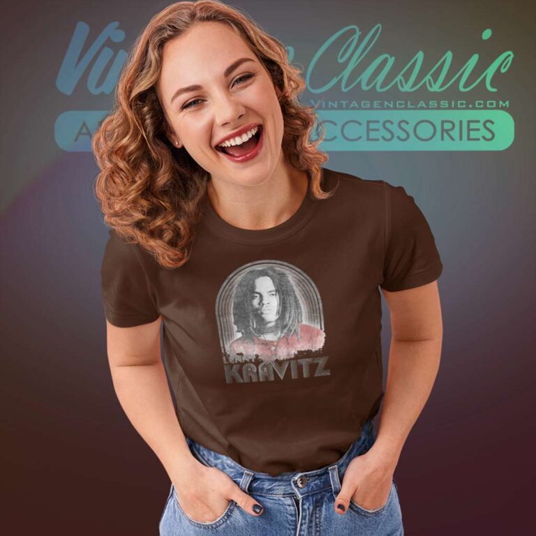 Lenny Kravitz Retro Lines Logo Women TShirt Lenny Kravitz Retro Lines Logo Women TShirt