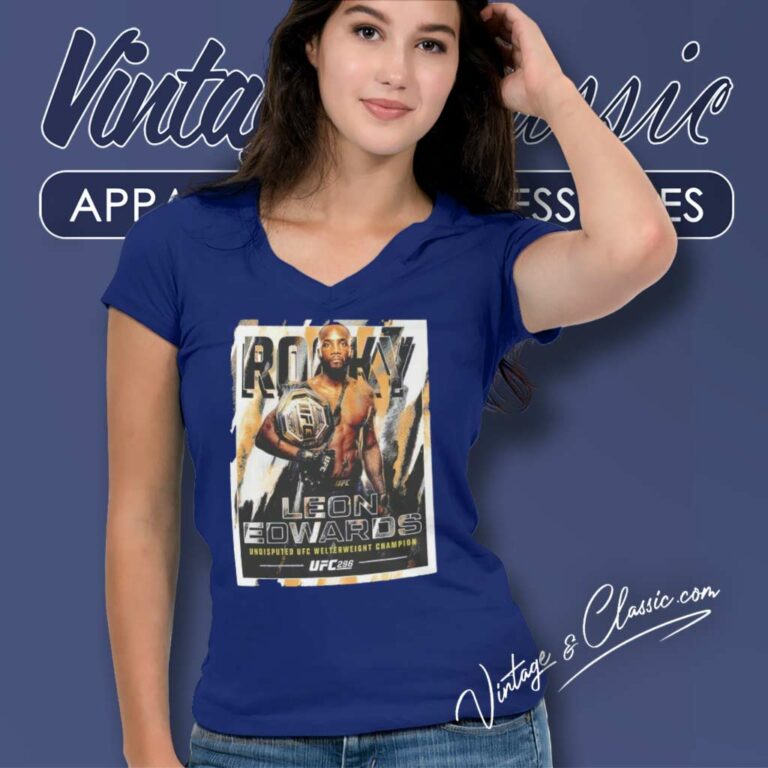 Leon Edwards Shirt Ufc 296 Champion Boxing V Neck TShirt Leon Edwards Shirt Ufc 296 Champion Boxing V Neck TShirt