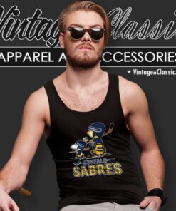 Lets Play Buffalo Sabres Ice Hockey Snoopy Nhl Tank Top Racerback