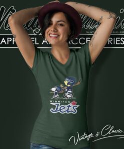 Lets Play Winnipeg Jets Ice Hockey Snoopy Nhl V Neck TShirt