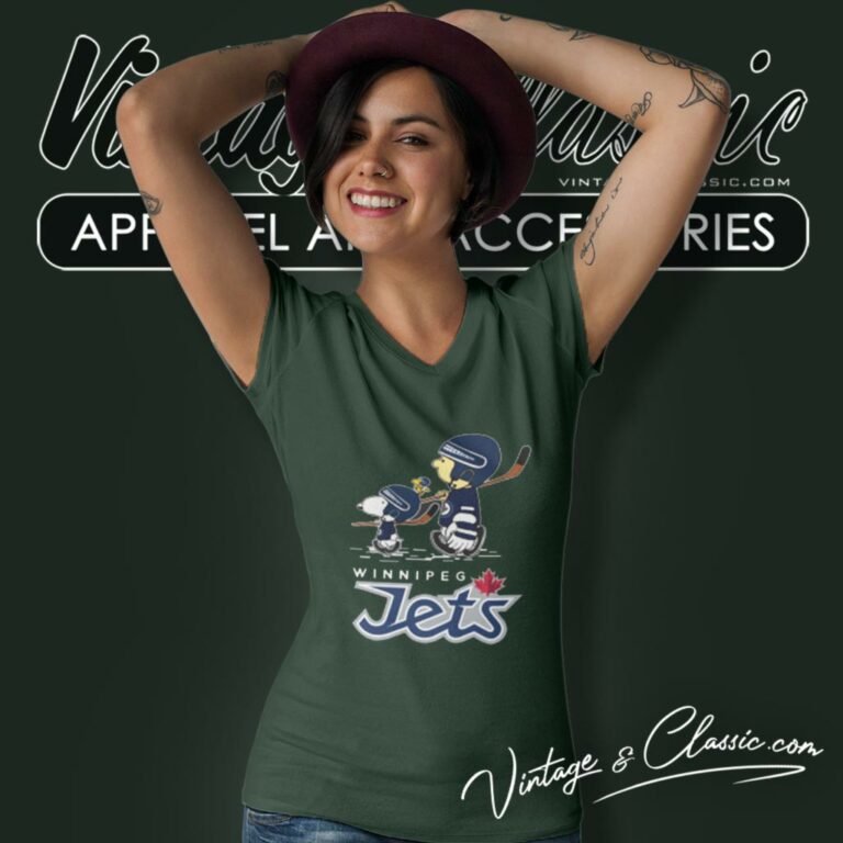 Lets Play Winnipeg Jets Ice Hockey Snoopy Nhl V Neck TShirt Lets Play Winnipeg Jets Ice Hockey Snoopy Nhl V Neck TShirt