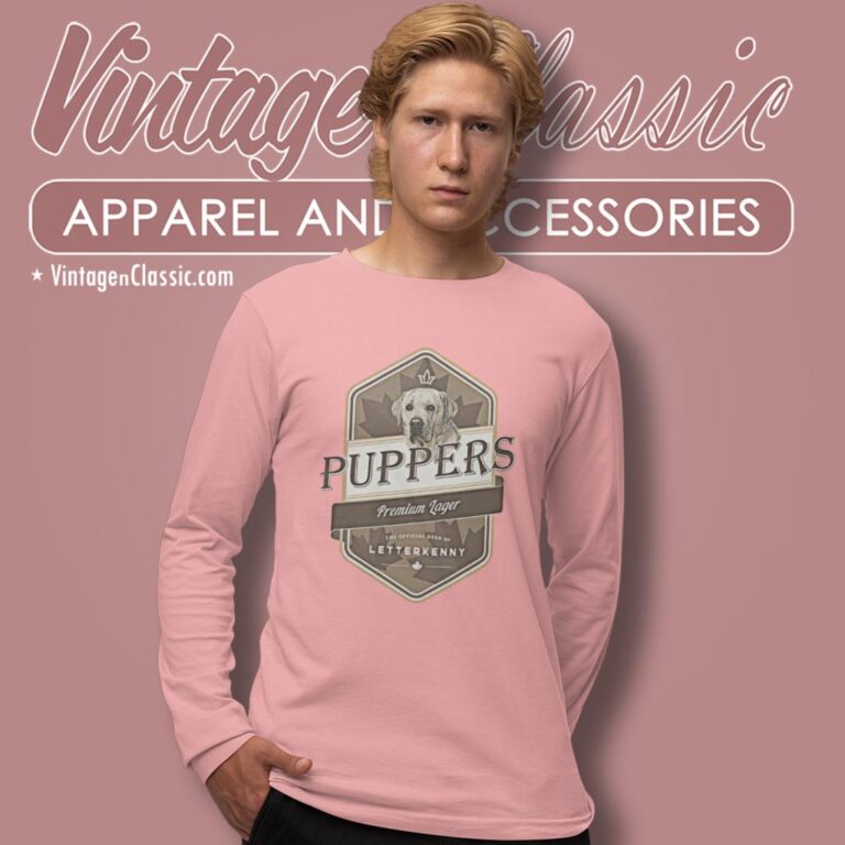 Letterkenny Puppers Premium Lager Beer Long Sleeve Tee Letterkenny Puppers Premium Lager Beer Long Sleeve Tee