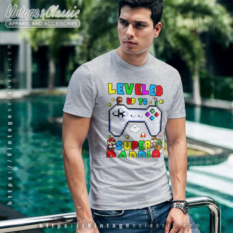 Leveled Up To Superdaddio Fathers Day Tshirt Leveled Up To Superdaddio Fathers Day Tshirt