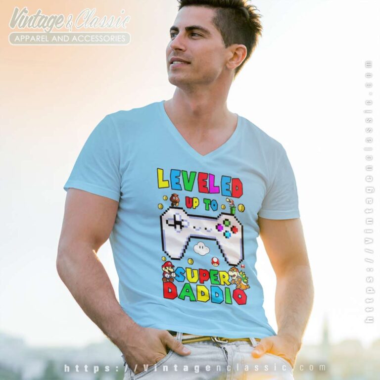 Leveled Up To Superdaddio Fathers Day Vneck Leveled Up To Superdaddio Fathers Day Vneck