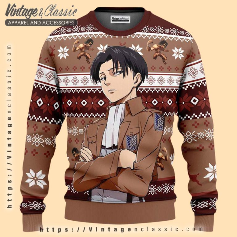 Levi Ackerman Anime Ugly Christmas Sweater Ugly Christmas Sweater Levi Ackerman Anime Ugly Christmas Sweater Ugly Christmas Sweater
