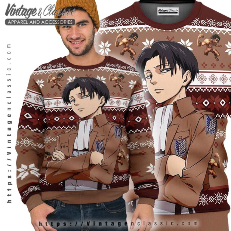 Levi Ackerman Anime Ugly Christmas Sweater Ugly Sweater Levi Ackerman Anime Ugly Christmas Sweater Ugly Sweater