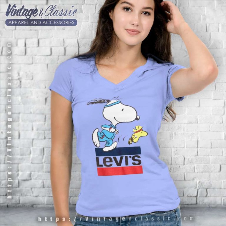 Levis X Peanuts Snoopy V Neck TShirt Levis X Peanuts Snoopy V Neck TShirt