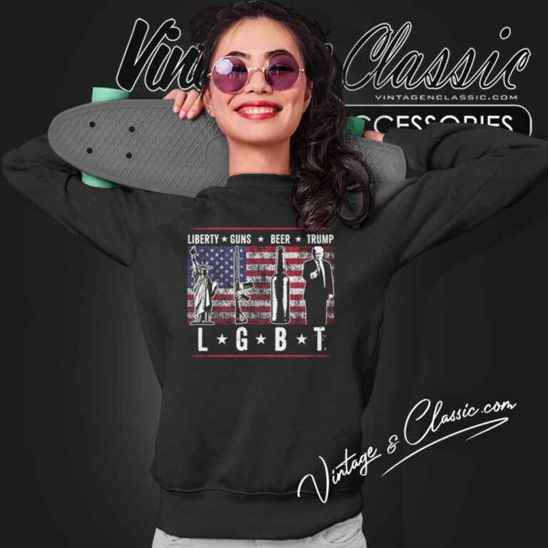 Liberty Guns Beer Trump Lgbt Parody Sweatshirt Liberty Guns Beer Trump Lgbt Parody Sweatshirt