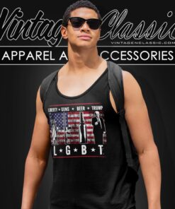 Liberty Guns Beer Trump Lgbt Parody Tank Top Racerback
