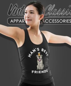 Life Is Good Shirt Dog And Beer Mans Best Friends Tank Top Racerback
