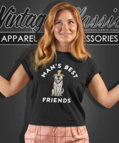 Life Is Good Shirt Dog And Beer Mans Best Friends Women T Shirt