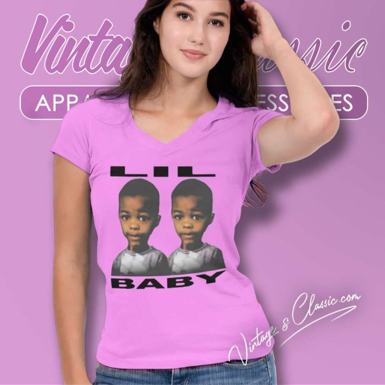 Lil Baby The Lil Baby V Neck TShirt Lil Baby The Lil Baby V Neck TShirt