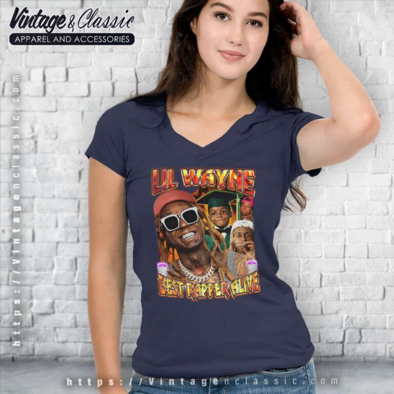 Lil Wayne Graphic Tee Best Rapper Alive V Neck TShirt Lil Wayne Graphic Tee Best Rapper Alive V Neck TShirt
