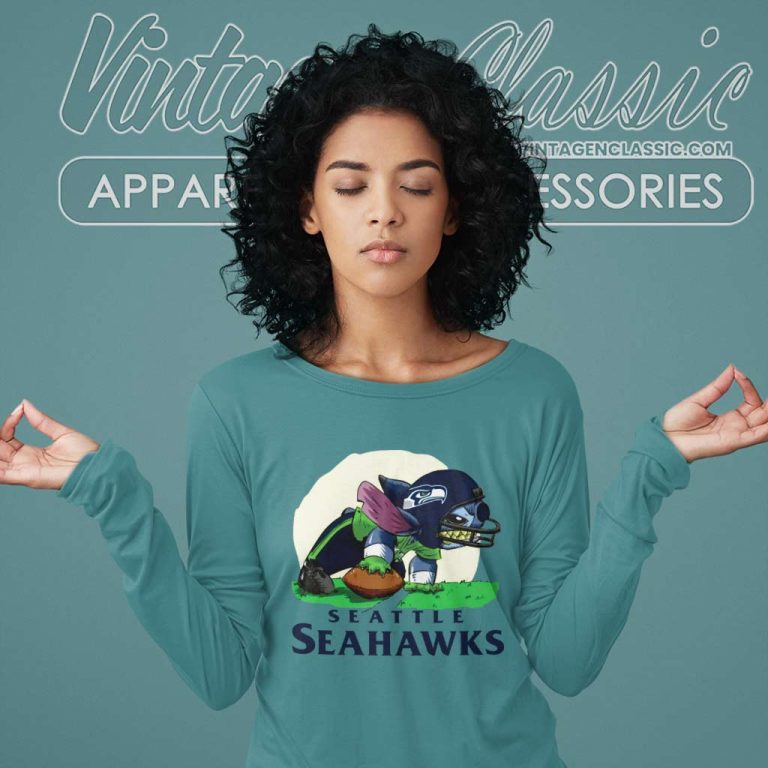 Lilo And Stitch Seattle Seahawks Long Sleeve Tee Lilo And Stitch Seattle Seahawks Long Sleeve Tee