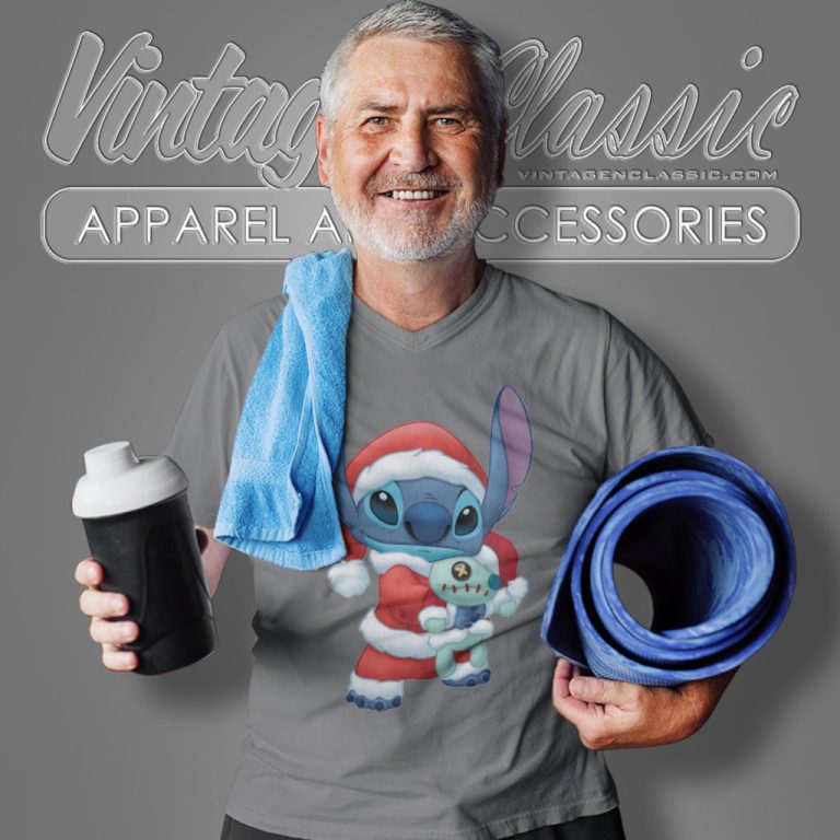 Lilo Stitch Santa Claus Stitch V Neck TShirt Lilo Stitch Santa Claus Stitch V Neck TShirt