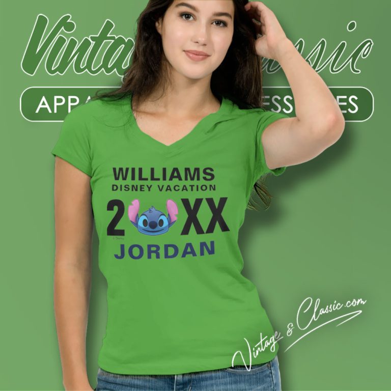 Lilo Stitch Williams Vacation V Neck TShirt Lilo Stitch Williams Vacation V Neck TShirt