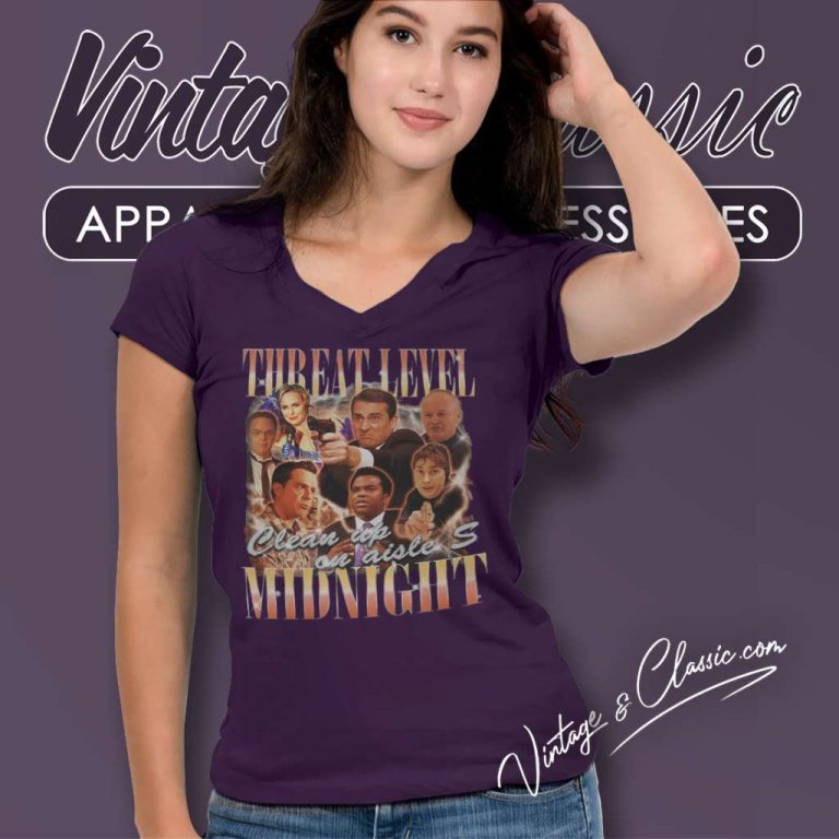 Limited Threat Level Midnight 90s Shirt Us Office Tv Show V Neck TShirt Limited Threat Level Midnight 90s Shirt Us Office Tv Show V Neck TShirt