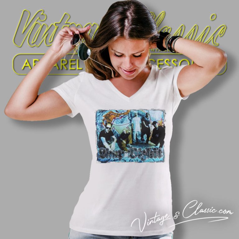 Limp Bizkit 1998 Tour V Neck TShirt Limp Bizkit 1998 Tour V Neck TShirt