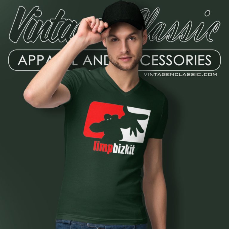 Limp Bizkit Band Logo V Neck TShirt Limp Bizkit Band Logo V Neck TShirt
