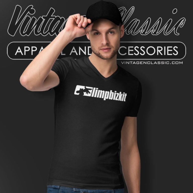 Limp Bizkit Simple Logo V Neck TShirt Limp Bizkit Simple Logo V Neck TShirt