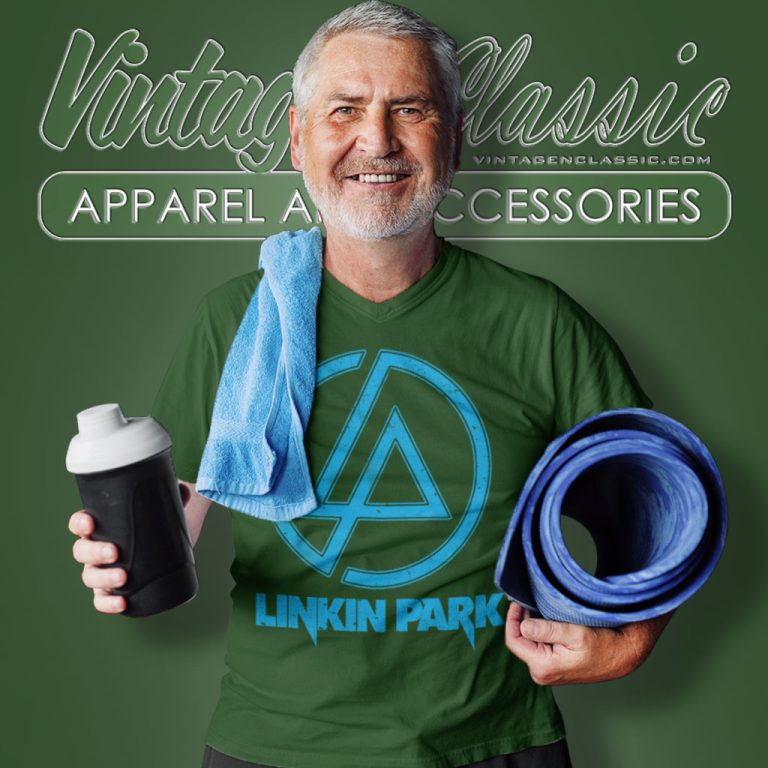 Linkin Park Distressed Logo V Neck TShirt Linkin Park Distressed Logo V Neck TShirt