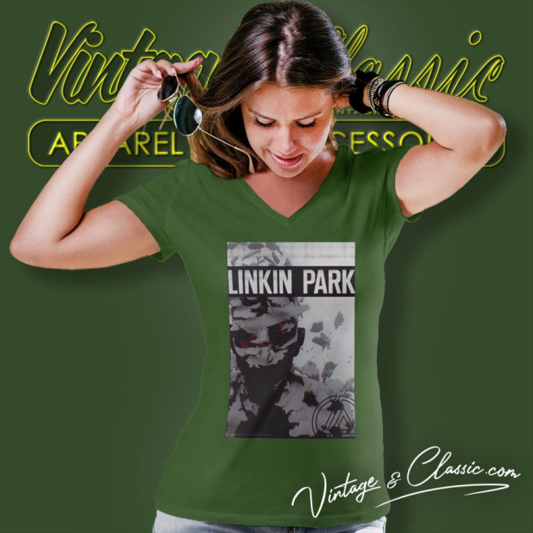 Linkin Park Living Things V Neck TShirt Linkin Park Living Things V Neck TShirt