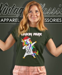 Linkin Park Shirt Dabbing Unicorn Christmas 7 Linkin Park Shirt Dabbing Unicorn Christmas Women T Shirt