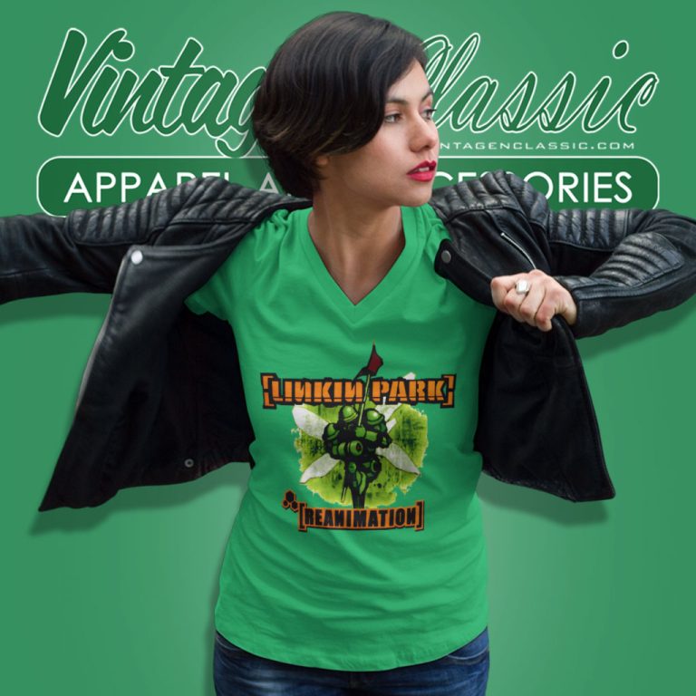 Linkin Park Soldier Animated V Neck TShirt Linkin Park Soldier Animated V Neck TShirt