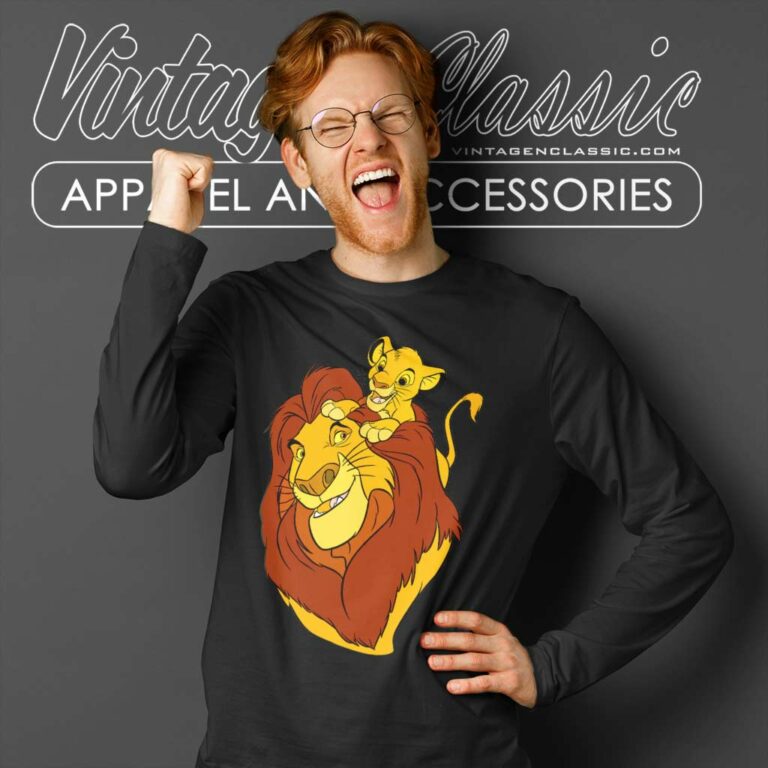 Lion King Simba And Mufasa Father And Son Long Sleeve Tee Lion King Simba And Mufasa Father And Son Long Sleeve Tee